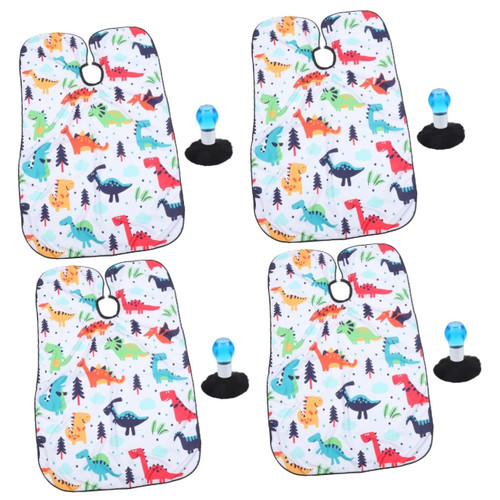 Beavorty 4 Sets Barber Cloth Baby Suit Kids Apron Hair Cape Costume Wigs Animal Pattern Haircut Apron Kids Haircut Cape Barber Haircut Cape Hair Stylist Supplies Hairdresser Cape Crystal