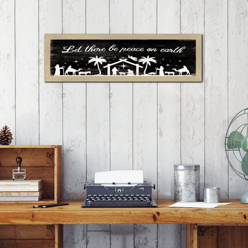 Vintage Table Wall Decor Sign Merry Christmas Oh Holy Night Rustic Decor for Mantel Rustic Painted Framed Wooden Sign Christian Catholic Religious Established Wood Sign Gift Laundry 6x20in