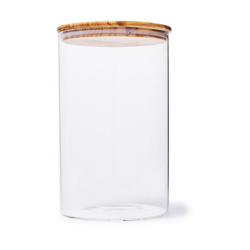 Sur La Table Olivewood Storage Canister, Clear