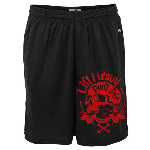 Ironville Don't Die Lift Heavy Skull Powerlifting Gym Shorts (Black, X-Large)