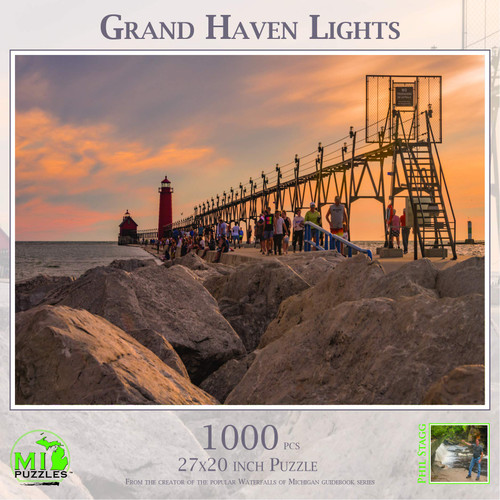 Grand Haven Lights - 1000 Piece MI Puzzles Jigsaw Puzzle - for Adults