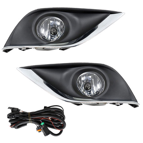 labwork 1 Pair Fog Lights Assembly Replacement for 2015-2018 Nissan Versa 4 Door Sedan Clear Lens with Bulbs Harness Switch Kit Driving Fog Light Lamp Driver and Passenger Side