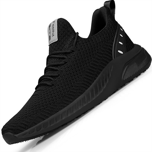 Feethit Mens Slip On Walking Shoes Blade Tennis Shoes Non Slip Running Shoes Lightweight Workout Shoes Breathable Mesh Fashion Sneakers All Black Size 10