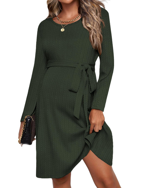 Ekouaer Women's Maternity Dress Long Sleeve Pregnancy Dress Ribbed Knit Casual Pregnant Clothes Army Green S Ekouaer Women's Maternity Dress Long Sleeve Pregnancy Dress Ribbed Knit Casual Pregnant Clothes Army Green S
