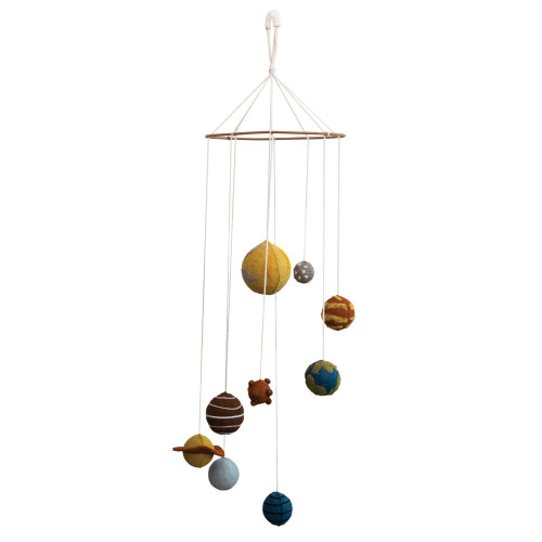 Creative Co-Op Wool Felt Planets, Multicolor Mobile, Multi
