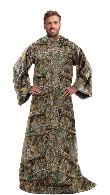 Northwest Realtree Edge Adult Silk Touch Comfy Throw Blanket with Sleeves, 48" x 71"