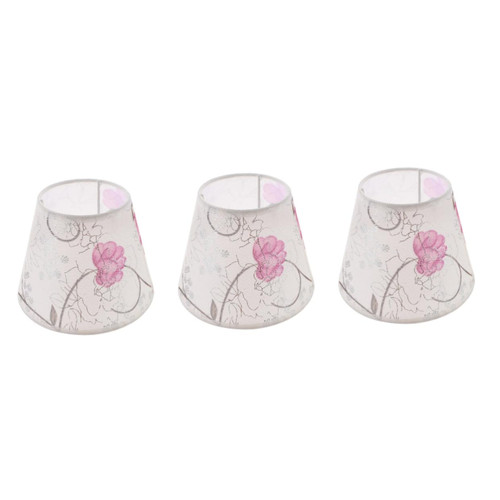 DOITOOL 3pcs Fabric Lampshade Small Lampshade Rustic Lamp Shade Clip on Bulb Lamp Shade Cloth Lampshade Flower Lampshade Chandelier Lampshade Lamp Shades Purple Desk Lamp Iron Light Drum