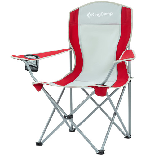 KingCamp Lightweight Folding Camping Chair, 19.6" D x 33" W x 33.7" H, Red/Grey