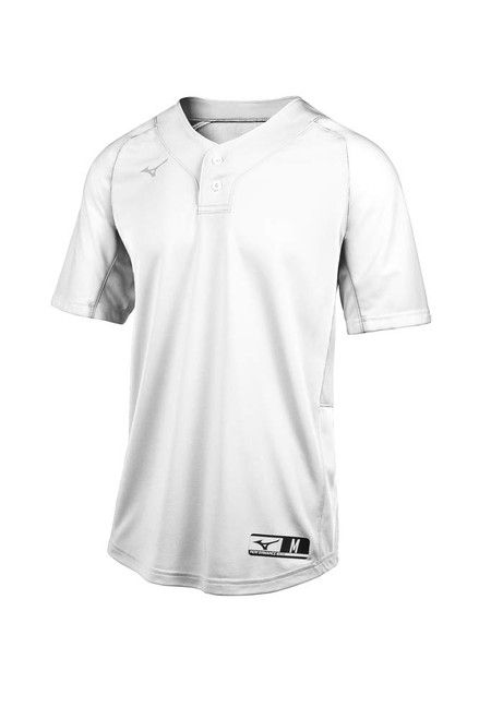 Mizuno Youth Aerolite 2-Button Baseball Jersey, White, Medium
