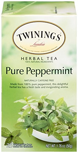 Twinings of London Pure Peppermint Tea Bags, 25 Count (Pack of 6)