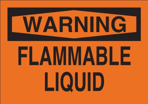 Brady 69583 Premium Fiberglass Fire Sign, 10" X 14", Legend "Flammable Liquid"