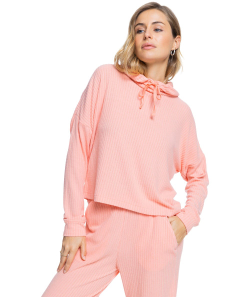 Roxy Women's Comfy Place Cozy Sweatshirt, Peach Amber 214, XL