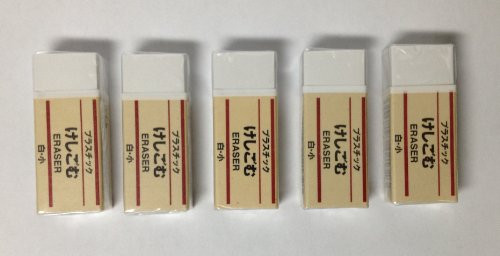 MUJI Japan Eraser [White - Small] 5 pcs Set