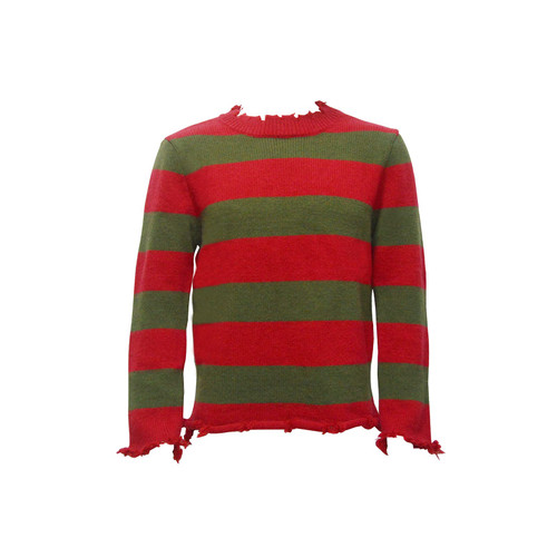 Men's Freddy Sweater Halloween Knit Striped Pullover Cosplay Costume (Red, XXL-3XL)