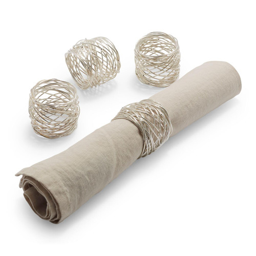 Sur La Table Wire Napkin Rings, Set of 4, Silver