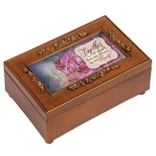 Cottage Garden Sister Woodgrain Petite Rose Music Box/Jewelry Box Plays What A Friend We Have in Jesus Cottage Garden Sister Woodgrain Petite Rose Music Box/Jewelry Box Plays What A Friend We Have in Jesus
