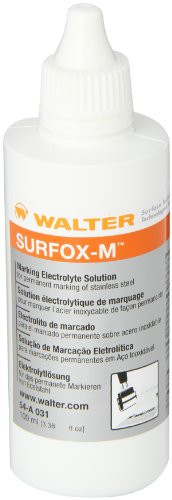 Walter 54A031 Surfox-M Stainless Steel Marking Electrolyte, 100mL Bottle, Black