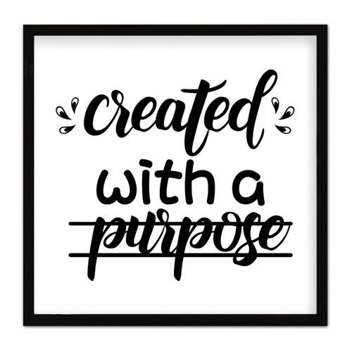 Personalized Framed Wooden Sign Created with A Purpose Custom Wood Plaque Sign Quote Farmhouse Rustic Decor Signs for Laundry Cottage 12x12 Inch