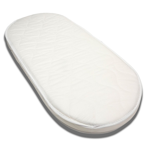 First Essentials Baby Bassinet Cradle Mattress Oval 17" x 34" Breathable Foam Interior Waterproof Padded Design.