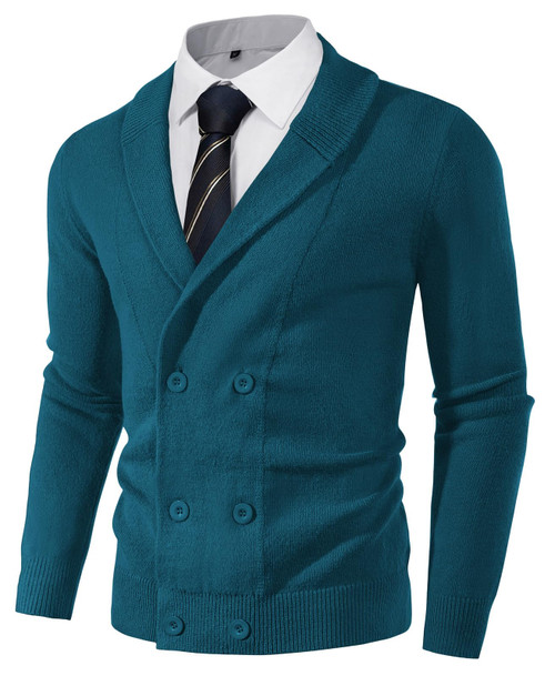 PJ PAUL JONES Mens Cardigan Sweater Casual Shawl Collar Regular Fit Knit Sweater Double Breasted Sweater Blue XL PJ PAUL JONES Mens Cardigan Sweater Casual Shawl Collar Regular Fit Knit Sweater Double Breasted Sweater Blue XL