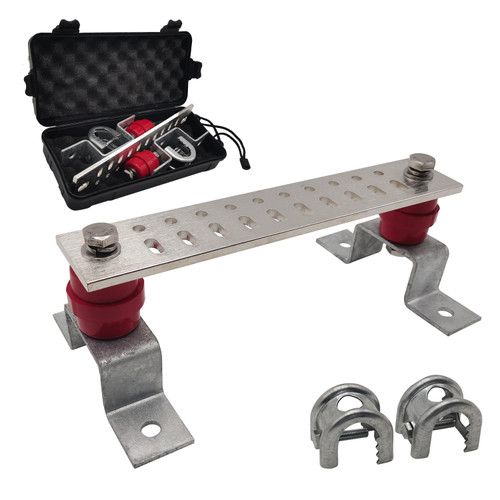 MOKIKUBA Copper Ground Bus Bar,Tin Plated Copper Ground Bar Kit 10" x 2" x.25" with 20 x 0.28" Terminal Positions and UL Material Standoff BusBar Insulators