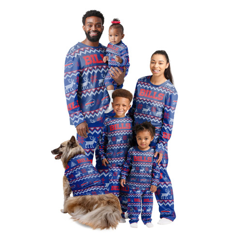 FOCO Women's NFL Team Matching Set Family Pajamas, Holiday Ugly Pattern, 9-2737