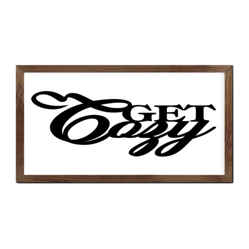Get Cozy Wood Framed Sign Wall Art Motto Decor Funny Signs Retro Wood Pallet Wall Plaque Sign for Kitchen Laundry Cabin 12x22in
