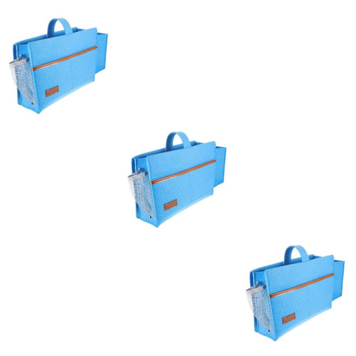 NOLITOY 3pcs felt storage bag pocket organizer pouch clothes bags for storage organizer bags macrame hanging shelf pu Hanging Bag for Dormitory Sundries Organizing Bags Bedside Bag desk