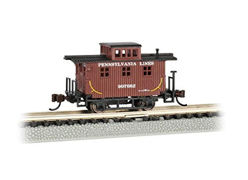 Bachmann Old-Time Caboose - Pennsylvania Lines - N Scale, Prototypical Brown