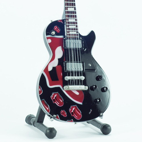 Rolling Stones Miniature Guitar - Les Paul - Tribute Tongues - Wood Replica 10 Inches