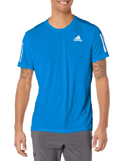adidas Men's Own The Run Tee, Blue Rush/Reflective Silver, Large