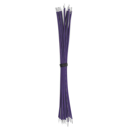 Cut & Stripped Wire, 26 AWG, Solid, Violet 18" Leads - 50 Pieces