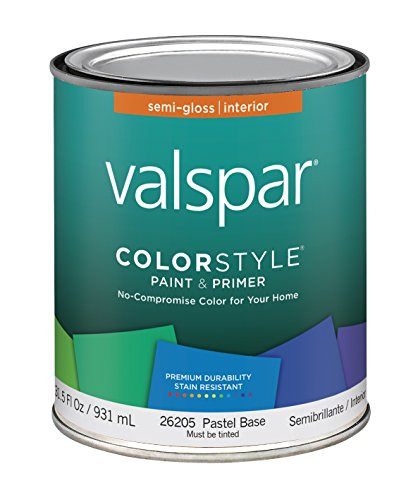 Valspar 44-26200 QT Brand 1 quart White ColorStyle Interior Latex Semi Gloss Enamel Paint 4