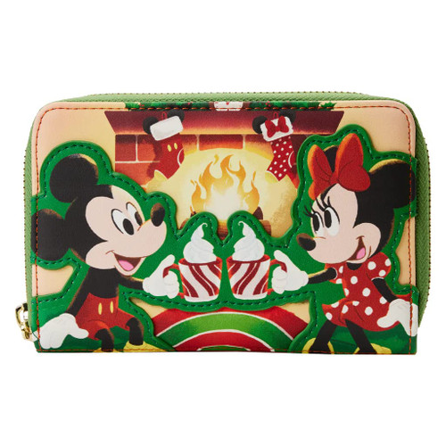Loungefly Disney Mickey and Minnie Mouse Hot Cocoa Fireplace Zip Around Wallet Loungefly Disney Mickey and Minnie Mouse Hot Cocoa Fireplace Zip Around Wallet