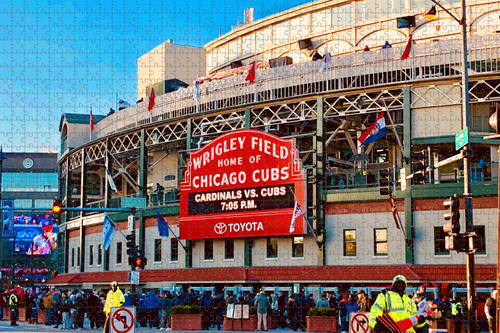 Chicago Wrigley Field Illinois USA Jigsaw Puzzle for Adults 1000 Piece Wooden Travel Gift Souvenir Chicago Wrigley Field Illinois USA Jigsaw Puzzle for Adults 1000 Piece Wooden Travel Gift Souvenir