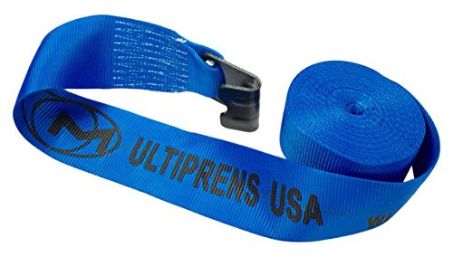 Multiprens 2042-30-BLUE 4" Winch Strap with Flat Hook, (30')
