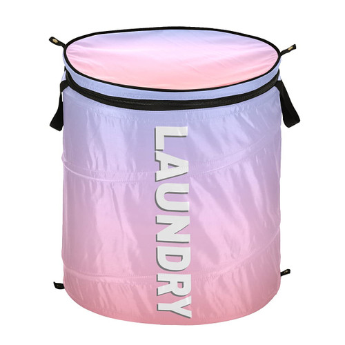 Blue Pink Gradient Pop Up Laundry Hamper Collapsible with Lid Dirty Clothes Hamper Laundry Basket Clothes Toy Books Organizer for Home, Laundry, Travel