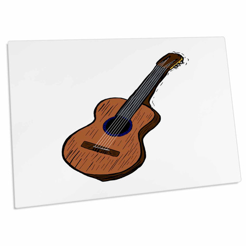 3dRose Acoustic Guitar Graphic Simple Brown - Desk Pad Place Mats (dpd-175839-1)