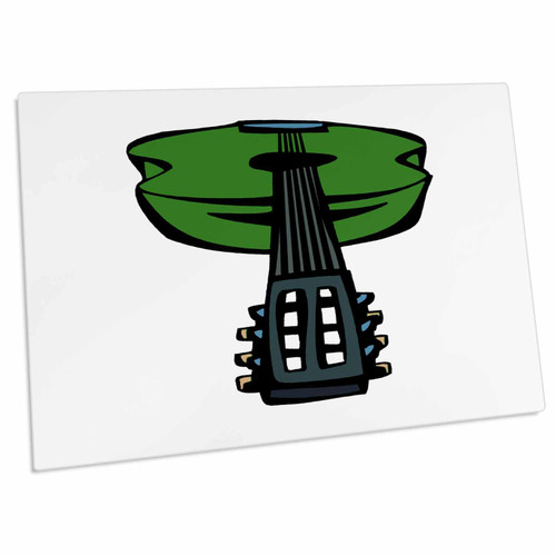 3dRose Acoustic Guitar Head on Green - Desk Pad Place Mats (dpd-175854-1)