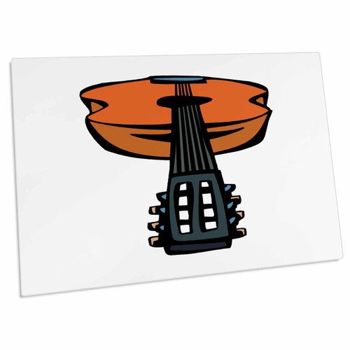 3dRose Acoustic Guitar Head on Orange - Desk Pad Place Mats (dpd-175856-1)
