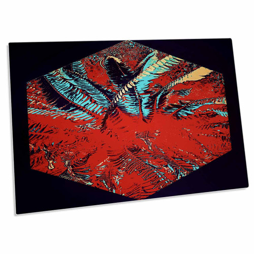 3dRose Dylan Seibold - Photo Abstraction - RED Fern Cube - Desk Pad Place Mats (dpd-244517-1)