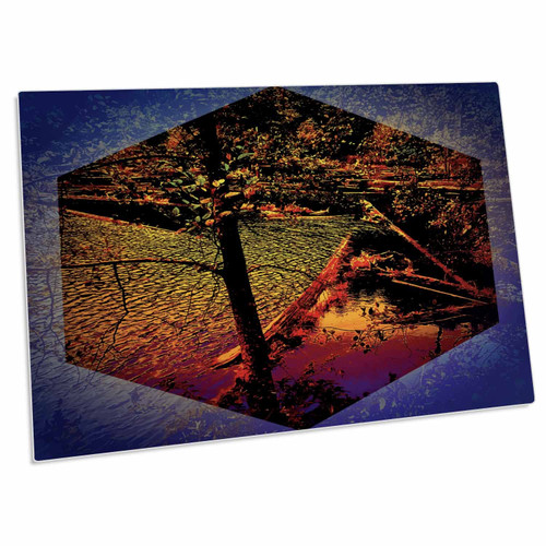 3dRose Dylan Seibold - Photo Abstraction - West Wood Edge Cube - Desk Pad Place Mats (dpd-333065-1)