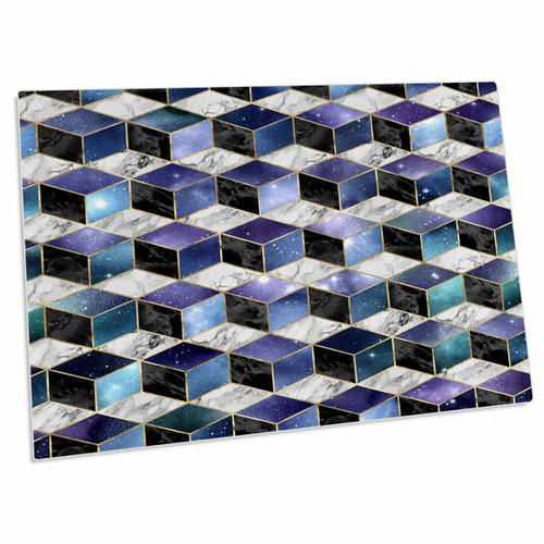 3dRose Purple, Blue, White, and Image of Gold Cube Geometric... - Desk Pad Place Mats (dpd-340306-1) 3dRose Purple, Blue, White, and Image of Gold Cube Geometric... - Desk Pad Place Mats (dpd-340306-1)