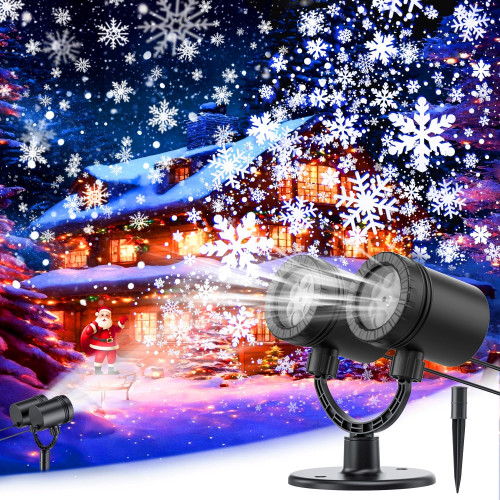 Snowflake Christmas Projector Lights Outdoor GUSODOR Christmas Decorations, Double-Head LED Waterproof, Snowflake Christmas Projector, Xmas Party Holiday Decorations for Outdoor Indoor,Yard Snowflake Christmas Projector Lights Outdoor GUSODOR Christmas Decorations, Double-Head LED Waterproof, Snowflake Christmas Projector, Xmas Party Holiday Decorations for Outdoor Indoor,Yard