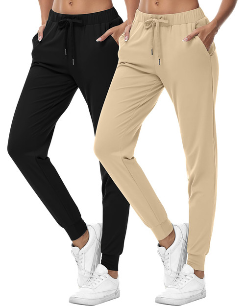 Locoowai 2 Pcs Women's Joggers Pants Lounge Sweatpants Drawstring Joggers Pants High Waist Athletic Sweatpants with Pockets (Black, Khaki,XX-Large) Locoowai 2 Pcs Women's Joggers Pants Lounge Sweatpants Drawstring Joggers Pants High Waist Athletic Sweatpants with Pockets (Black, Khaki,XX-Large)
