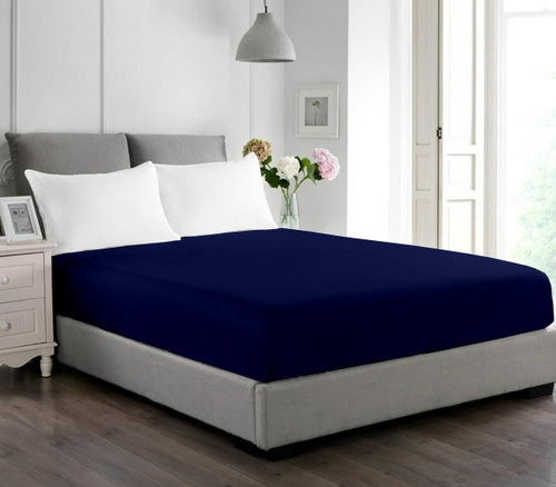 Premium Cotton Terry Waterproof Mattress Protector, Queen Size Mattress Cover, Breathable & Noiseless Bed Covers Queen, Ultra Soft Absorbent Terry, Deep Pocket Fits Up to 18" - Navy Blue Premium Cotton Terry Waterproof Mattress Protector, Queen Size Mattress Cover, Breathable & Noiseless Bed Covers Queen, Ultra Soft Absorbent Terry, Deep Pocket Fits Up to 18" - Navy Blue