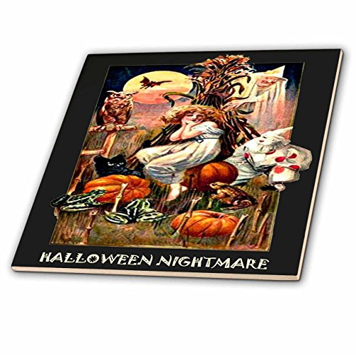 3dRose ct_6038_2 Vintage Halloween Nightmare Ceramic Tile, 6-Inch