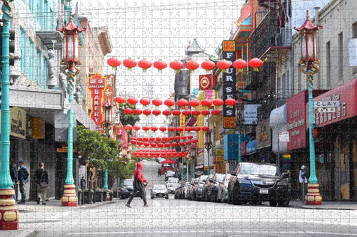 California San Francisco Chinatown USA Jigsaw Puzzle for Adults 1000 Piece Wooden Travel Gift Souvenir
