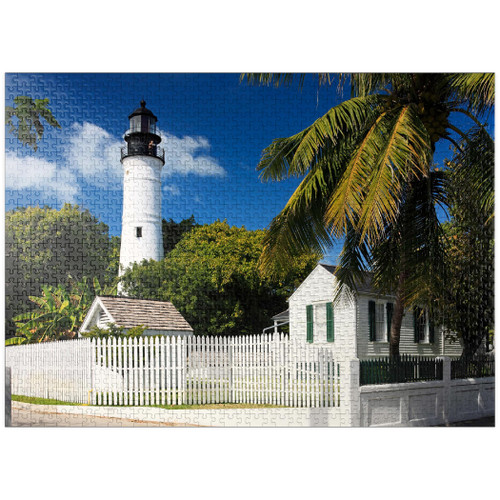 Key West Lighthouse, Florida Keys During The Day, Florida, USA - Premium 1000 Piece Jigsaw Puzzle for Adults