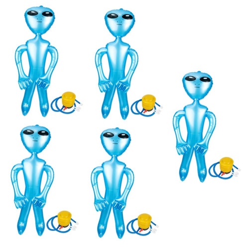 BESTOYARD 5 Sets inflatable alien PVC alien inflatable Halloween Inflatable Balloon Party Inflatable Balloons blow up aliens summer decorations Aline Shape Balloon abs man number game props
